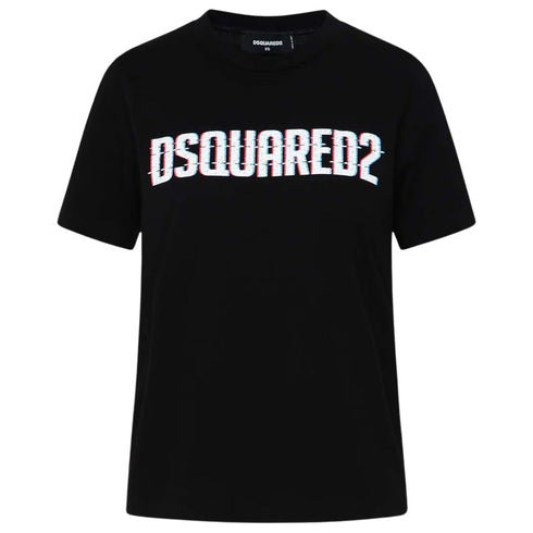 DSQUARED2 Logo Print Crew Neck Black T-Shirt XXS