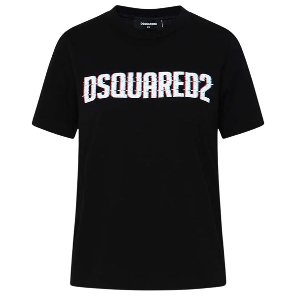 DSQUARED2 Logo Print Crew Neck Black T-Shirt XXS