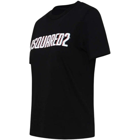 DSQUARED2 Logo Print Crew Neck Black T-Shirt XXS