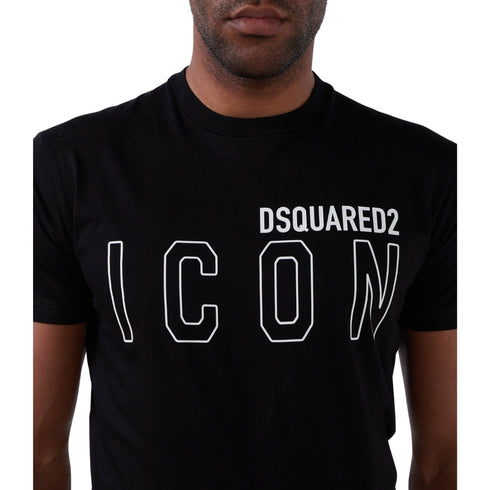 DSQUARED2 Icon Outline Logo Black T-Shirt S
