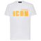 DSQUARED2 Icon Yellow Blur Print White Loose Fit T-Shirt XS