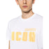 DSQUARED2 Icon Yellow Blur Print White Loose Fit T-Shirt XS