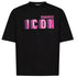 DSQUARED2 Icon Pink Blur Print Black Loose Fit T-Shirt M