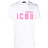Dsquared2 Cool Fit Pink Blur Icon Logo White T-Shirt S79GC0082 967XP