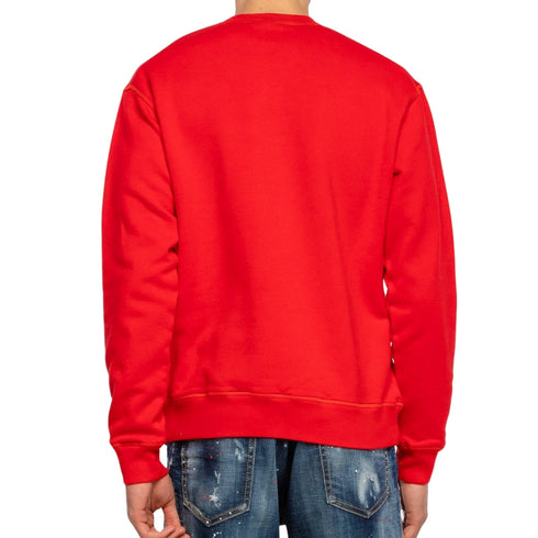 Dsquared2 Block Icon Logo Cool Fit Red Sweatshirt XS