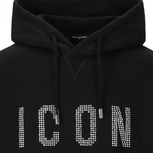 Dsquared2 Studded Icon Logo Black Hoodie S