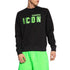 DSQUARED2 Icon Blurred Lime Logo Crew Neck Black Jumper M