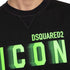 DSQUARED2 Icon Blurred Lime Logo Crew Neck Black Jumper M