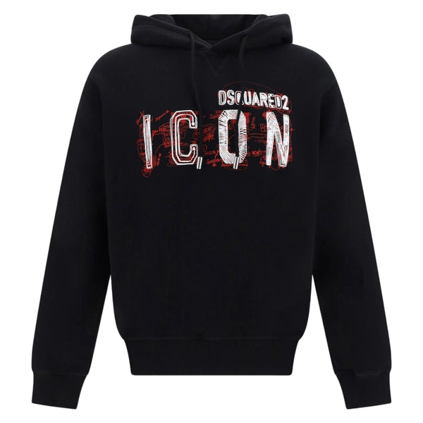 DSQUARED2 Icon Scribble Logo Cool Fit Black Hoodie M
