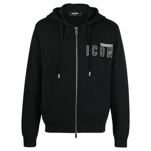 DSQUARED2 Icon Outline Logo Zip Black Hoodie S