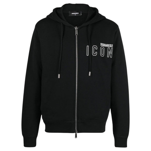 DSQUARED2 Icon Outline Logo Zip Black Hoodie S
