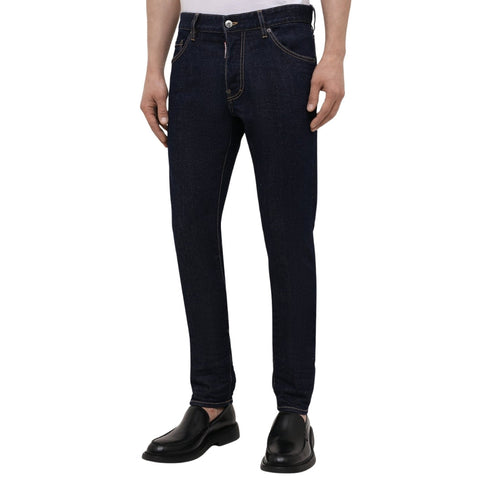 DSQUARED2 Cool Guy Jeans Icon Print Pocket Dark Wash Blue Jeans W30