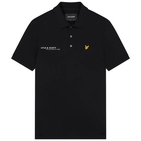 Lyle & Scott Black Co-ordinate Print Logo Short Sleeved Polo Shirt XS