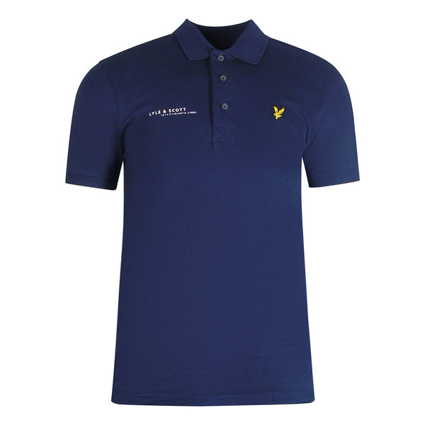 Lyle Scott Navy Blue Co Ordinate Print Logo Short Sleeved Polo Shirt