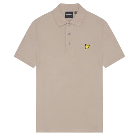 Lyle & Scott Branded Chest Logo Heritage Beige Polo Shirt S