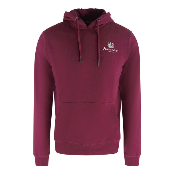 Aquascutum Activemallogo Hoodie Fleece Cordovan Sw002 26 Burgundy Hoodie Male - Style Centre Wholesale