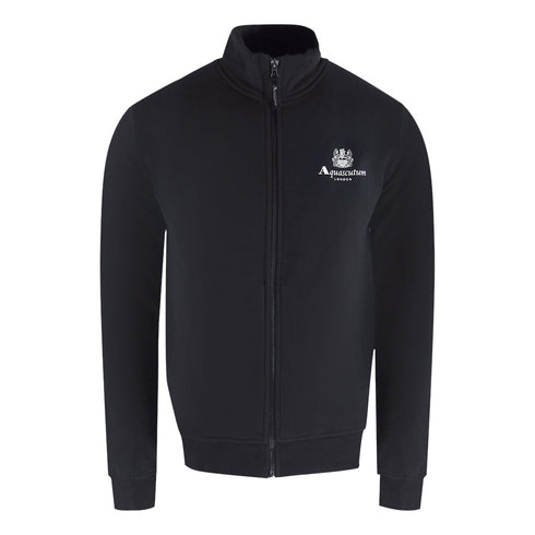 Aquascutum Active Zip Up Black Sweatshirt SW004 16 - Style Centre Wholesale