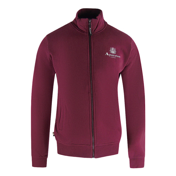 Aquascutum Active Zip Up Burgundy Sweatshirt SW004 26