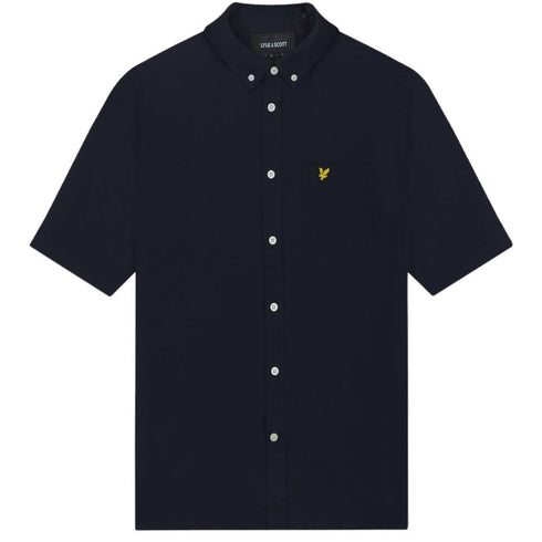 Lyle Scott Short Sleeve Dark Navy Oxford Shirt