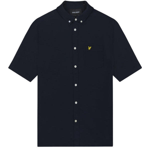 Lyle Scott Short Sleeve Dark Navy Oxford Shirt