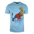 Cavalli Class Bold Tiger Design Light Blue T Shirt