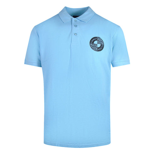 Cavalli Class Circle Logo Light Blue Polo Shirt