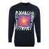 Cavalli Class Asymmetric Box Design Navy Blue Sweatshirt L