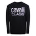 Cavalli Class Bold Floral Design Black Sweatshirt