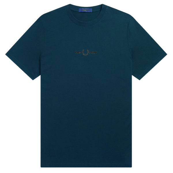 Fred Perry SY4119 N11 Embroidered T-Shirt N11 Ash Blue Blue T-Shirt KIDS 6/7