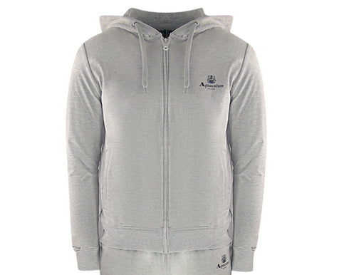Aquascutum Aa_Ow04_St004Ogo Zf Hoodie Grayel St004 Grey Zip Hoodie And Track Pants Set Male