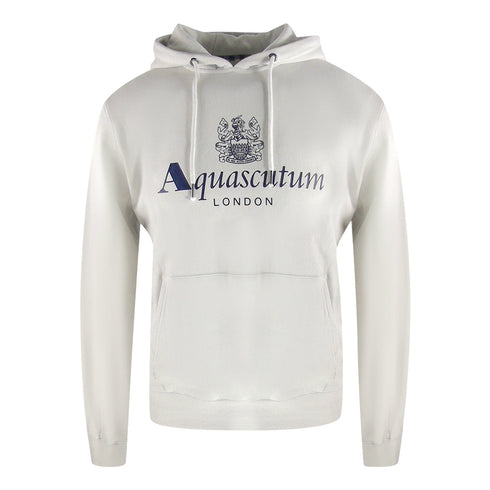 Aquascutum Active Bold Logo White Hoodie SW001 24