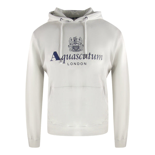 Aquascutum Active Bold Logo White Hoodie SW001 24