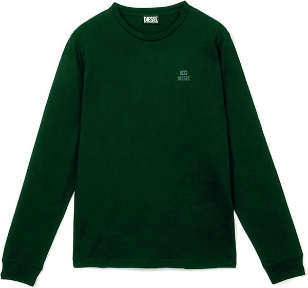 Diesel Small Monotone Logo Long Sleeve Green T-Shirt T-DIEGO-LONG-A-R-HD-NEWAGLIETTA 51F