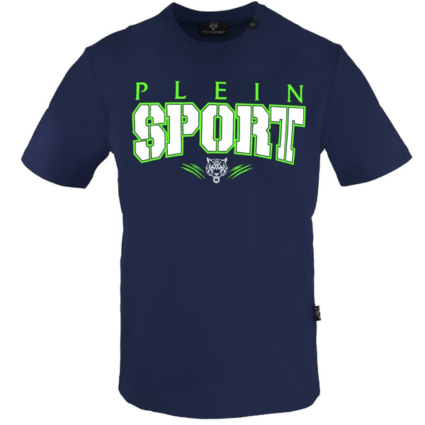 Plein Sport Bold Sport Logo Navy Blue T Shirt Tips1103 85 - Style Centre Wholesale