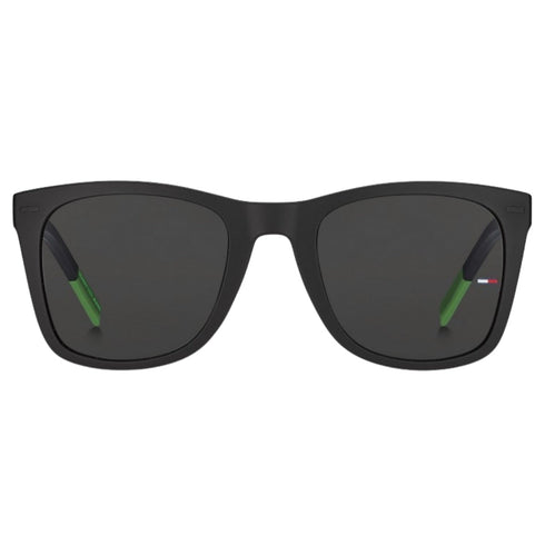 Tommy Hilfiger Black Lens Matte Black Green Sunglasses One Size