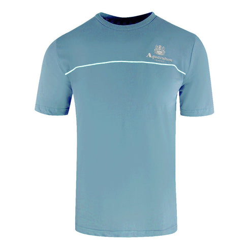 Aquascutum Active Piping Design Avio Blue T-Shirt TS005 18