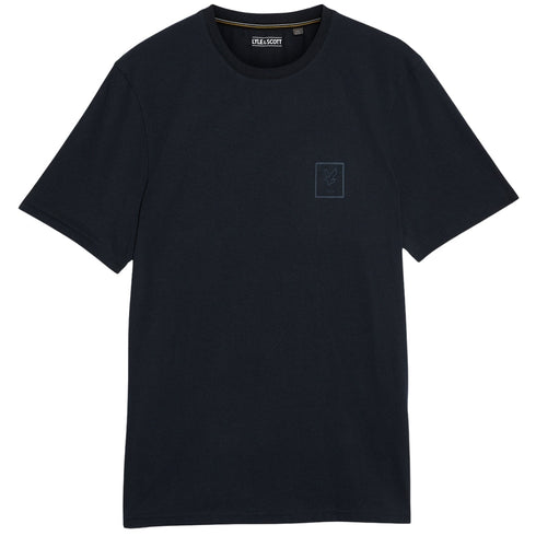 Lyle & Scott Navy Blue Rubberised Logo Graphic T-Shirt XS