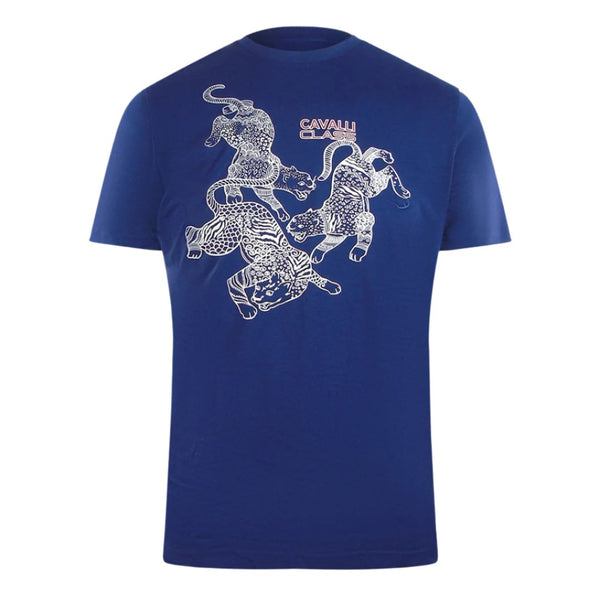 Cavalli Class Txt60C Jd060 04551 Iris Blue T-Shirt Mens M