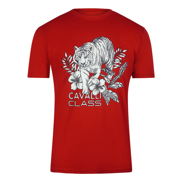Cavalli Class Txt60R Jd060 02000 Red T-Shirt Mens M