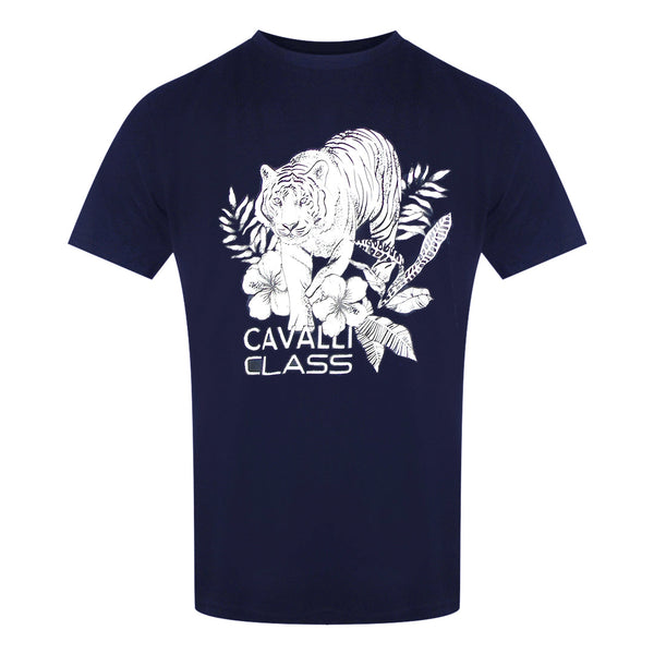 Cavalli Class Txt60R Jd060 04502 Blue Navy T-Shirt Mens M