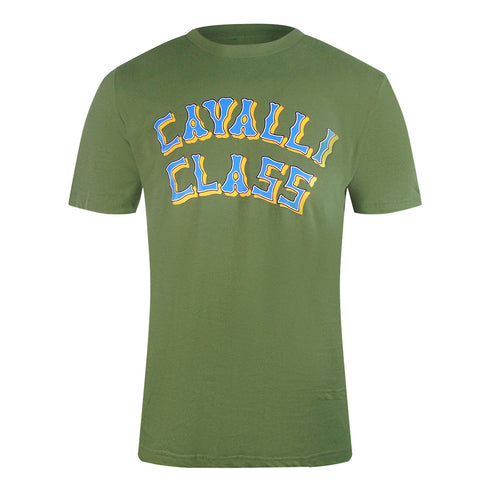 Cavalli Class Txt60X Jd060 04050 Military Green T-Shirt Mens M
