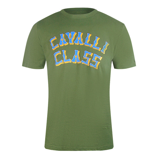 Cavalli Class Txt60X Jd060 04050 Military Green T-Shirt Mens M