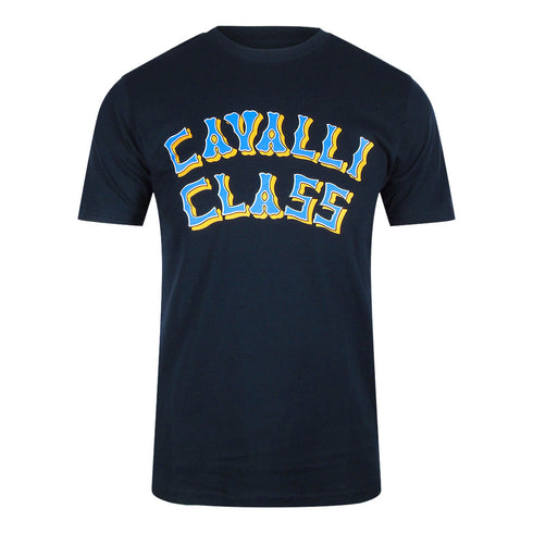 Cavalli Class Txt60X Jd060 04502 Blue Navy T Shirt Mens - Style Centre Wholesale