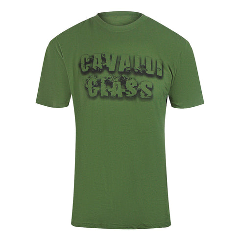 Cavalli Class Txt61C Jd060 04050 Military Green T-Shirt Mens M