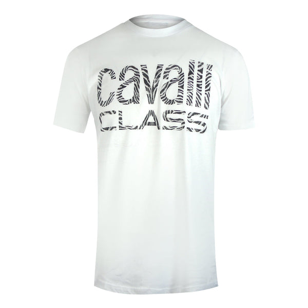 Cavalli Class Txt61D Jd060 00533 Off White T-Shirt Mens M