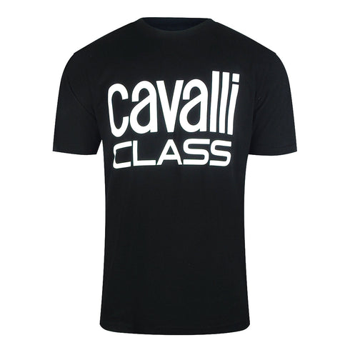Cavalli Class Bold Brand Black T-Shirt TXT61F JD060 05051