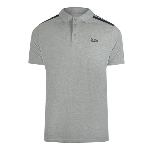 Cavalli Class Taped Shoulders Grey Polo Shirt TXT64D KB002 05014