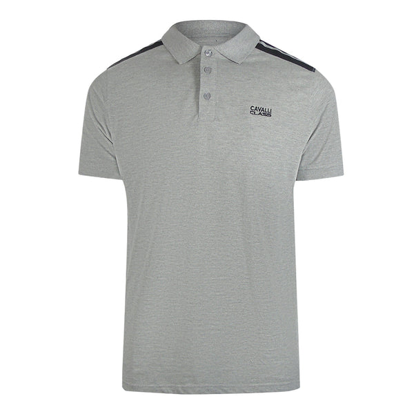 Cavalli Class Taped Shoulders Grey Polo Shirt TXT64D KB002 05014