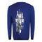 Cavalli Class Txt66E Cf050 04551 Iris Blue Round Neck Sweatshirt Mens - Style Centre Wholesale