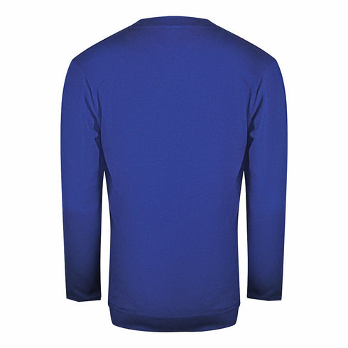Cavalli Class Txt66E Cf050 04551 Iris Blue Round Neck Sweatshirt Mens - Style Centre Wholesale